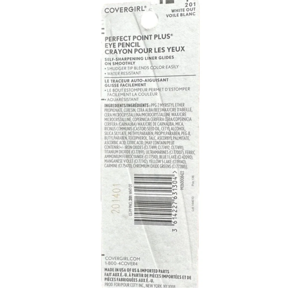 New 2 Covergirl Perfect Point Eye‎ Pencil Liner White Out